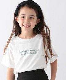 GLOBAL WORK | キッズ/DRY/GIRLSグラフィックTシャツ半袖/267203 Courage is knowing what not to fear. Platon 勇気とは恐れる必要がないものが何であるか分っていることだ。by プラトン(Tシャツ/カットソー)