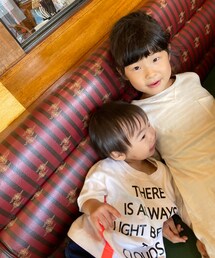 仲良し👧👶 | 中華👲🍑にてランチ後🍽 😷一瞬外して🙇♀️(その他)