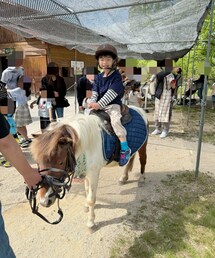 初ポニー乗馬体験🏇 | いろはちゃん🐴 歩き出したら止まって💩しだした😅          お陰で長く乗れたよ😆(その他)