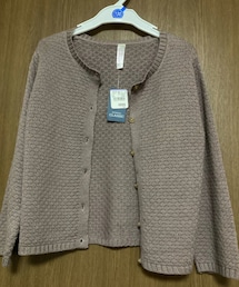 西松屋 | カーディガン 130 グレー(実際はくすみ💜)989円(カーディガン/ボレロ)