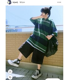 お手本コーデのかにちゃん🫶 | Happy birthday, Kani chan❣️黒ハーフカーゴに黒コンバースハイカットカッコイイ🤩💕(ラッピングキット)