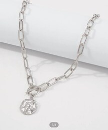 SHEIN | テクスチャードディスクチャームチェーンネックレス 79円(ネックレス)