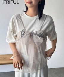 SHEIN | FRIFUL レディース JP-L ちょう結びメッシュキャミソール(キャミソール)