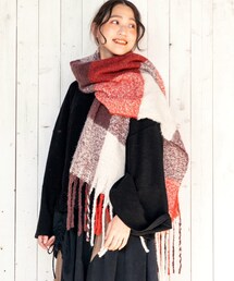 チャイハネ | 中華街のお店ふらっと入ってGET💡【チャイハネ】とろける肌ざわり チェック柄大判ショール ダークブラウン 2,090円(ストール/ショール)