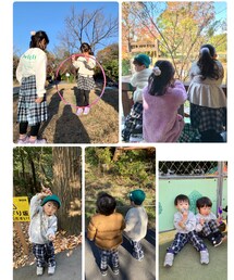 想い出📸💓 | 左上:👧🏻のフラフープでSARAちゃんと遊ぶ🎶 右上:ディノアドベンチャー終わった後おやつタイム🍦右下:🦖🍫と🦖グミでおやつタイム😋(ラッピングキット)