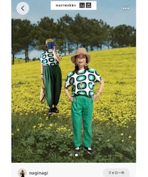 ナギちゃん追いコーデ&コラ画ありがとう💖 | UNIQLO×marimekko🏷まで付いてポスターみたい🤩素敵な追いコーデにコラ画ありがとう🥰タイトル:ジョイフル🌼サマーピクニック🌻も最高💖先には私達の子供達がこっち行こ~~~と走ってると🤩リアルで遊んだら楽しいだろうなぁ🥰🧺𓂃 𓈒𓏸◌(ポスター/アート)