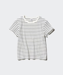 UNIQLO | GIRLS ソフトリブミニTシャツ 01 OFF WHITE 150cm(Tシャツ/カットソー)