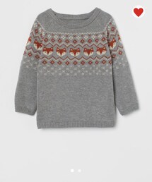 H&M | コットンジャカードニットセーター グレー 1,499円 18-24m 90cm(ニット/セーター)