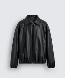 ZARA | フェイクレザーボンバージャケット M(ライダースジャケット)