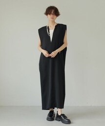 ETRE TOKYO | スリットネックボックスワンピース(ワンピース)