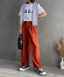 natiam | high-waist tuck slacks(スラックス)