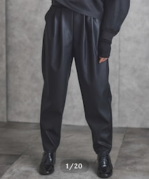 u_for_ia | 合皮テーパードパンツ / ブラック(その他パンツ)