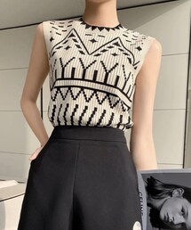 SoRA8 | デザインノースリーブニット(トップス)