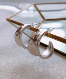 Lune | ワイドプレート フープピアス ★送料無料★(ピアス(両耳用))