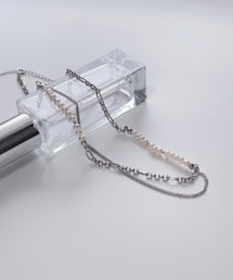 Lune | パールダブルチェーンネックレス S925(ネックレス)