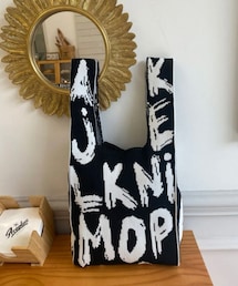 SHEIN | 文字グラフィック ダブルハンドル クロシェ編み カバン(トートバッグ)