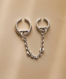 FLYNK | 8hole ear cuff Double Silver(イヤーカフ)
