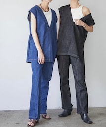 ESICA | [SET]デニムベスト+デニムパンツ(2set)(セットアップ)