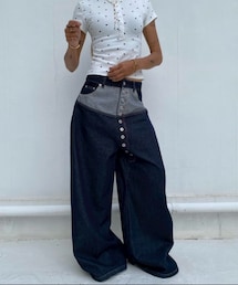sūdo | wide denim pt「design waist」(デニムパンツ)