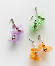 handmade〜SR〜 | ネオンカラーPVCロングピアス(グリーン)(ピアス（両耳用）)