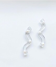 handmade〜SR〜 | ウェーブクリア×パールピアス(ピアス(両耳用))