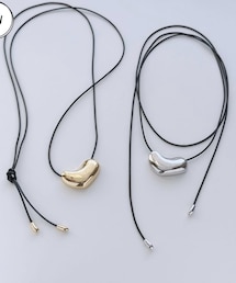 Lune | ハート ロング レザー ネックレス(ネックレス)