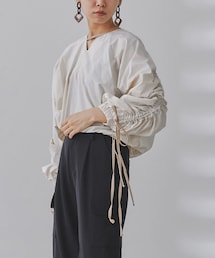 mona Belinda | 前後2WAY配色ドロストブラウス(シャツ/ブラウス)