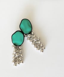 handmade〜SR〜 | ボールタッセルバイカラーピアス(ピアス（両耳用）)