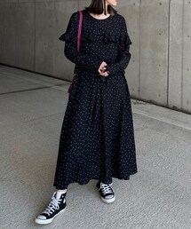 CANDAY | ランダムドットフリルワンピ(ワンピース)