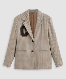 Cider | Gingham Collar Long Sleeve Blazer(テーラードジャケット)