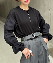 LVEU. | 【IMOKO × LVEU.】Design sleeve docking tops(Tシャツ/カットソー)