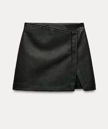 ZARA | フェイクレザークロススカートパンツ(その他パンツ)