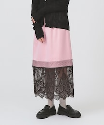 Ray BEAMS | サテン レースキリカエ タイト スカート(スカート)