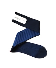 Il Regalo | リバーシブルロングホーズ　NAVY&BLUE  25-27cm(ソックス/靴下)