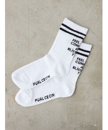 FEEL GOOD CONNECTION AND BLISSFUL TIME | 「F＆B」オーガニックコットンジャガードロゴソックス (ソックス/靴下)