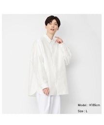 GU | スリットロングシャツ(長袖) NT+E(シャツ/ブラウス)