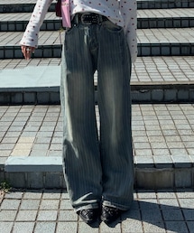 YOLO | ストライプストレートパンツ BB0005(デニムパンツ)