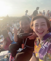 花火が上がる前の河川敷 | アウトドア/スポーツ