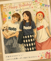 ハルちゃんお誕生日おめでとう🎂💗 | ちゃ吉（チャットGPT）に作ってもらったよ💗ひらいちゃんだけ特別にフードが付いてたよ🤣👍✨(Tシャツ/カットソー)