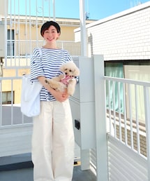 当日リンクコーデはこちら🌸 | やっぱりこっちも全身入らず、、なんでじゃー‼️(Tシャツ/カットソー)