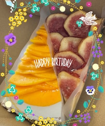 恒例のフルーツタルト💗 | 旦那にもらったキルフェボンのマンゴー&いちじくのタルト〜✨夏と秋の味覚最高💗(その他)