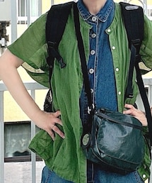 solamonat poche | FURALIで購入したシアーシャツ💚裾が絞れるのが可愛い💚(シャツ/ブラウス)