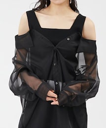 FRAY I.D | シャツレイヤードスクエアーニット(シャツ/ブラウス)