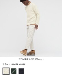 UNIQLO | ライトウェイトローゲージ アランクルーセーター(ニット/セーター)