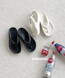韓国子供服 | namoo&kids/デイリーフリフラップサンダル/アイボリー/20cm(サンダル)
