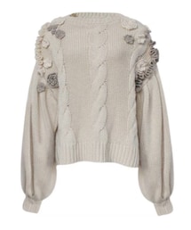 pinkiniko | 白ゴマ豆腐の繊細な花畑Knit/¥8,500(ニット/セーター)