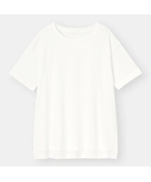 GU | ヘビーウェイトボックスチュニックT(5分袖)  商品番号：333152(Tシャツ/カットソー)