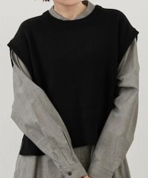 AMERICAN HOLIC | SET ニットベスト(シャツワンピース)