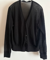 UNIQLO | UNIQLO カーディガン　黒　2025購入　色、大人、直線寄り。形、子供、直線より。素材、大人、曲線寄り。(カーディガン/ボレロ)