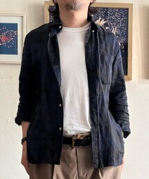 古着 | カモフラージュ柄　フレンチリネンシャツ(シャツ/ブラウス)